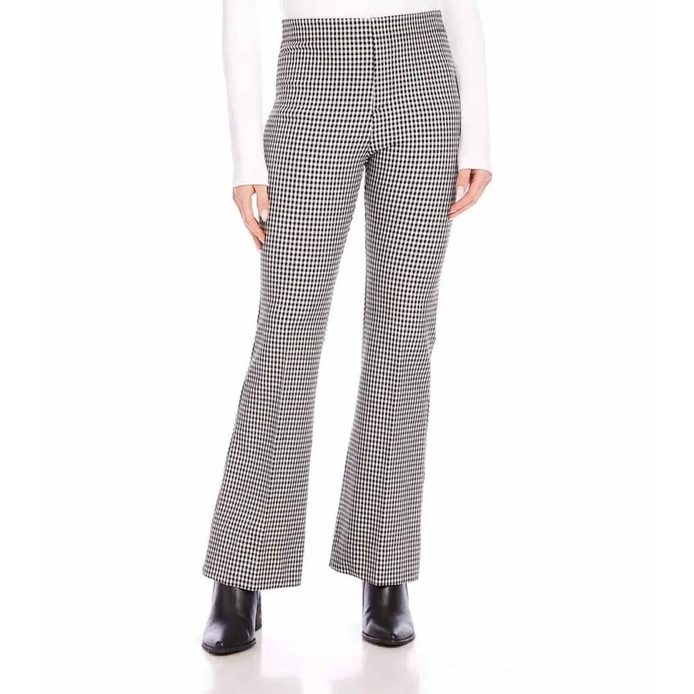 NEW KAREN KANE brady bootcut pants in black and off-white check